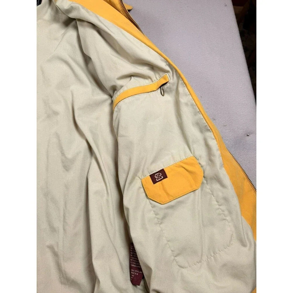 Medium Vintage Newport Harbor Mustard Yellow Bomber Jacket Sunglass pocket